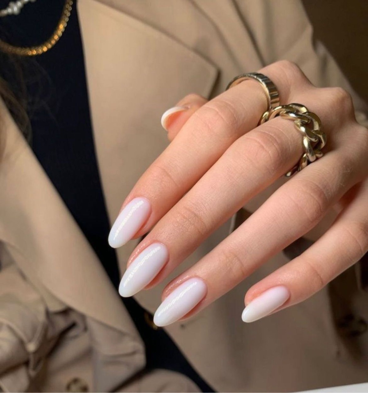 milky nails