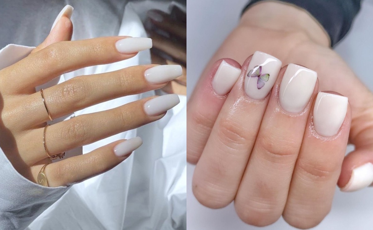 milky nails